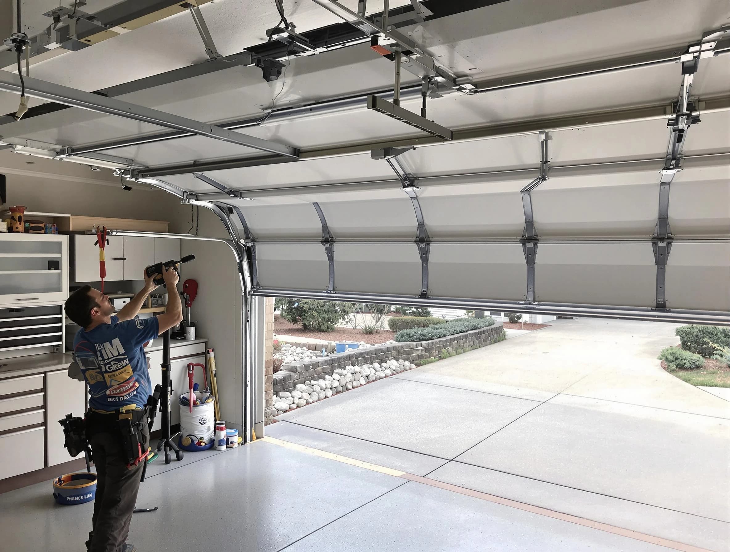 Garage door track repair service by North Ogden Garage Door Repair in North Ogden
