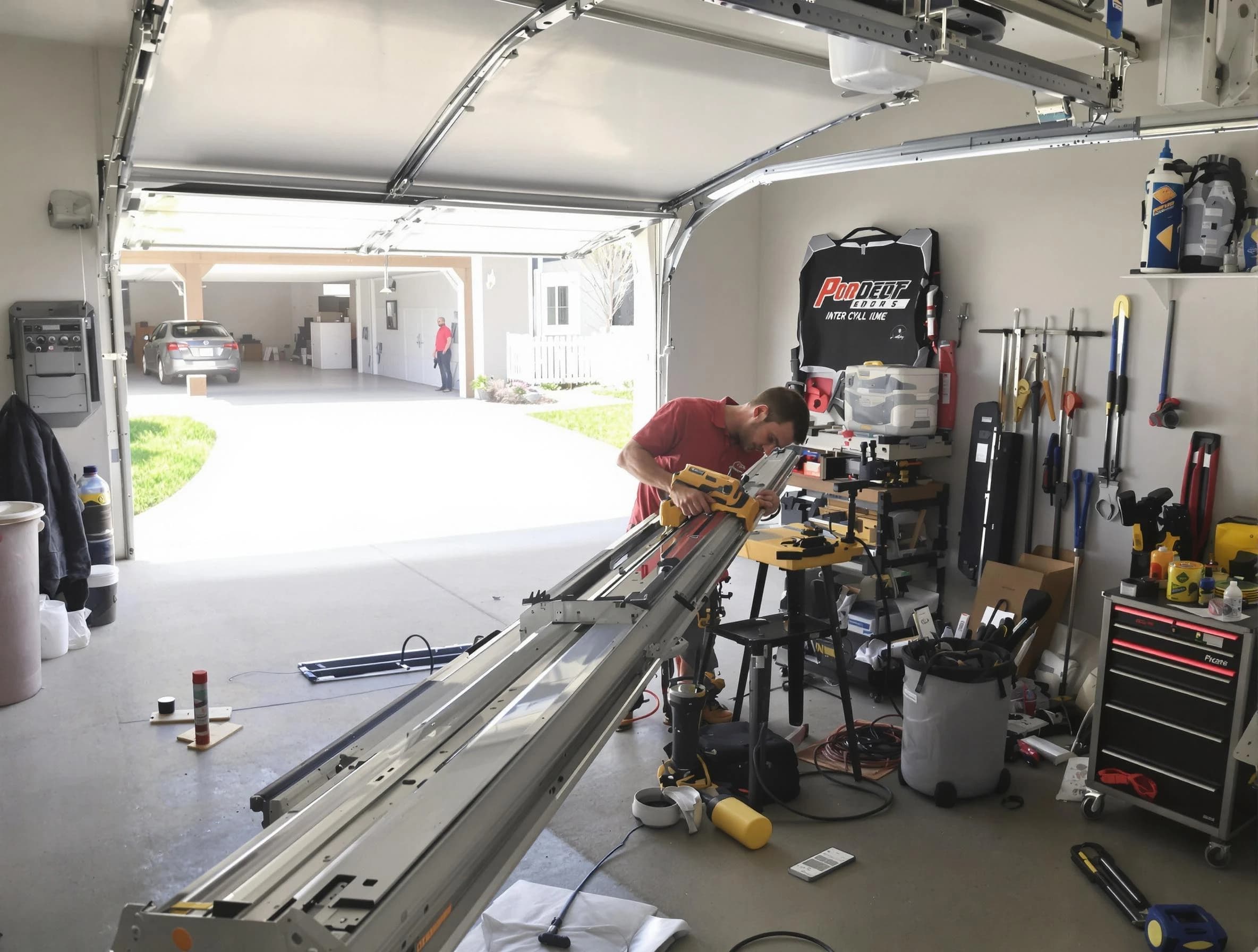 North Ogden Garage Door Repair expert performing track repair in North Ogden