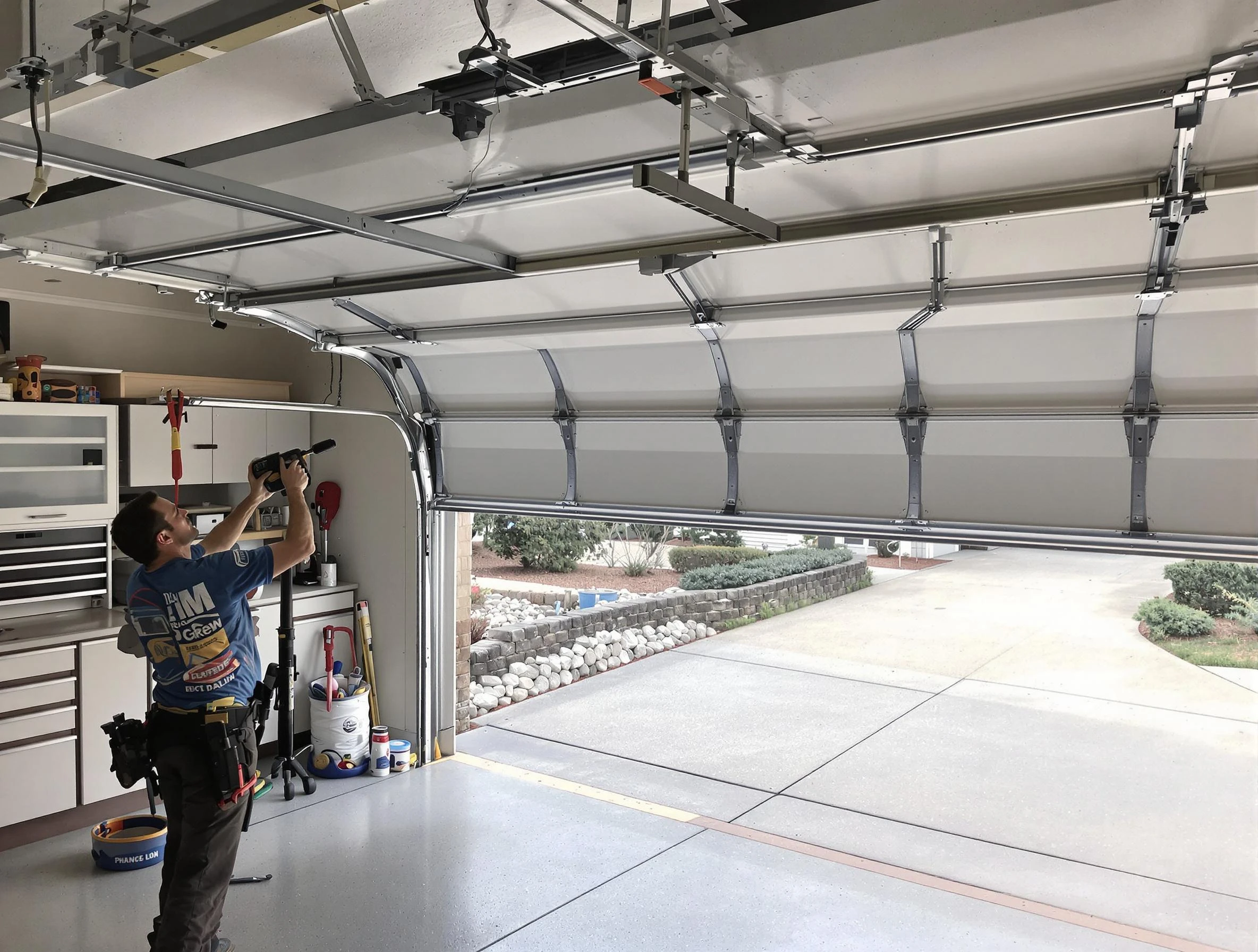 Garage door track repair service by North Ogden Garage Door Repair in North Ogden